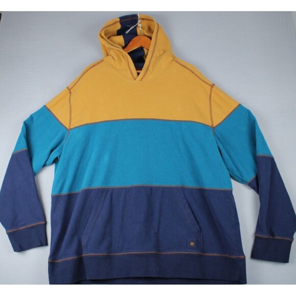 The Territory Ahead Sweatshirt Mens XXL Pullover Hoodie Color Block Green Purple - Picture 1 of 16